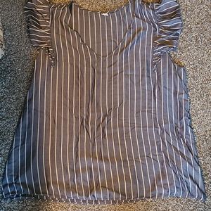 Gray/white striped shirt